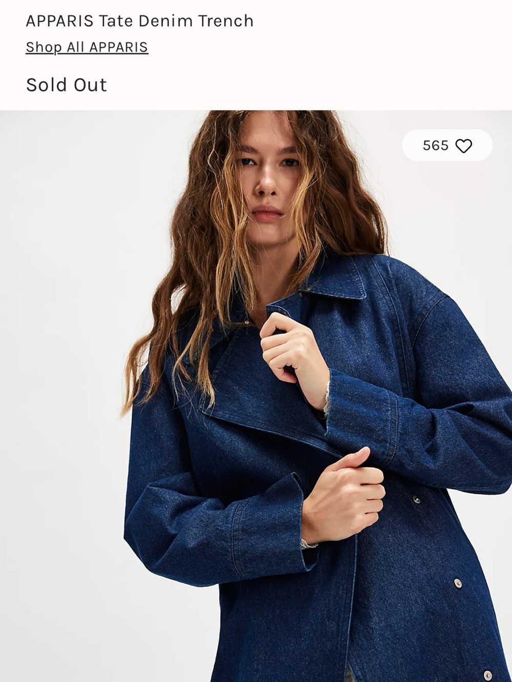 Apparis Tate Denim Trench Denim Trench in Blue Like New - Picture 10 of 14